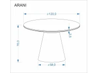 Стол обеденный ARANI круглый стол, бежевый мрамор / орех pilt 3