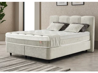 Континентальная кровать 140х200 ZEN светло-бежевая pilt