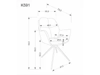 Стул K591 вращающееся кресло, светло-серое pilt 3