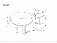 Журнальный стол DIUNA набор из 2 столиков, белый мрамор / светлый орех pilt 5