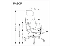 Рабочее кресло RAZOR серое pilt 3