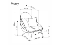 Кресло MERRY серое pilt 8