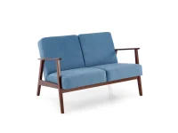 Диван MILANO 2S синий CASTEL 74 / тёмный орех pilt 2
