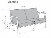 Диван MILANO 2S синий CASTEL 74 / тёмный орех pilt 7