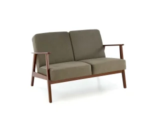 Диван MILANO 2S оливковый CASTEL 39 / темный орех pilt
