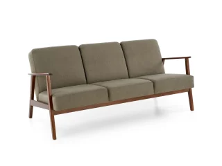 Диван MILANO 3S оливковый CASTEL 39 / тёмный орех pilt