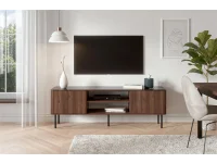 TV стол SOLANO 1 теплый орех / черный мрамор pilt 9