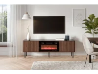 TV стол SOLANO 1 теплый орех / черный мрамор pilt 8