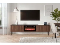 TV стол SOLANO 2 теплый орех / черный мрамор pilt 6