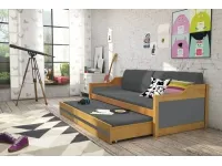 Кровать детская DAWID ольха c матрасами pilt 6