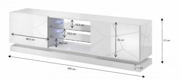 TV стол QIU 200 белый pilt 5