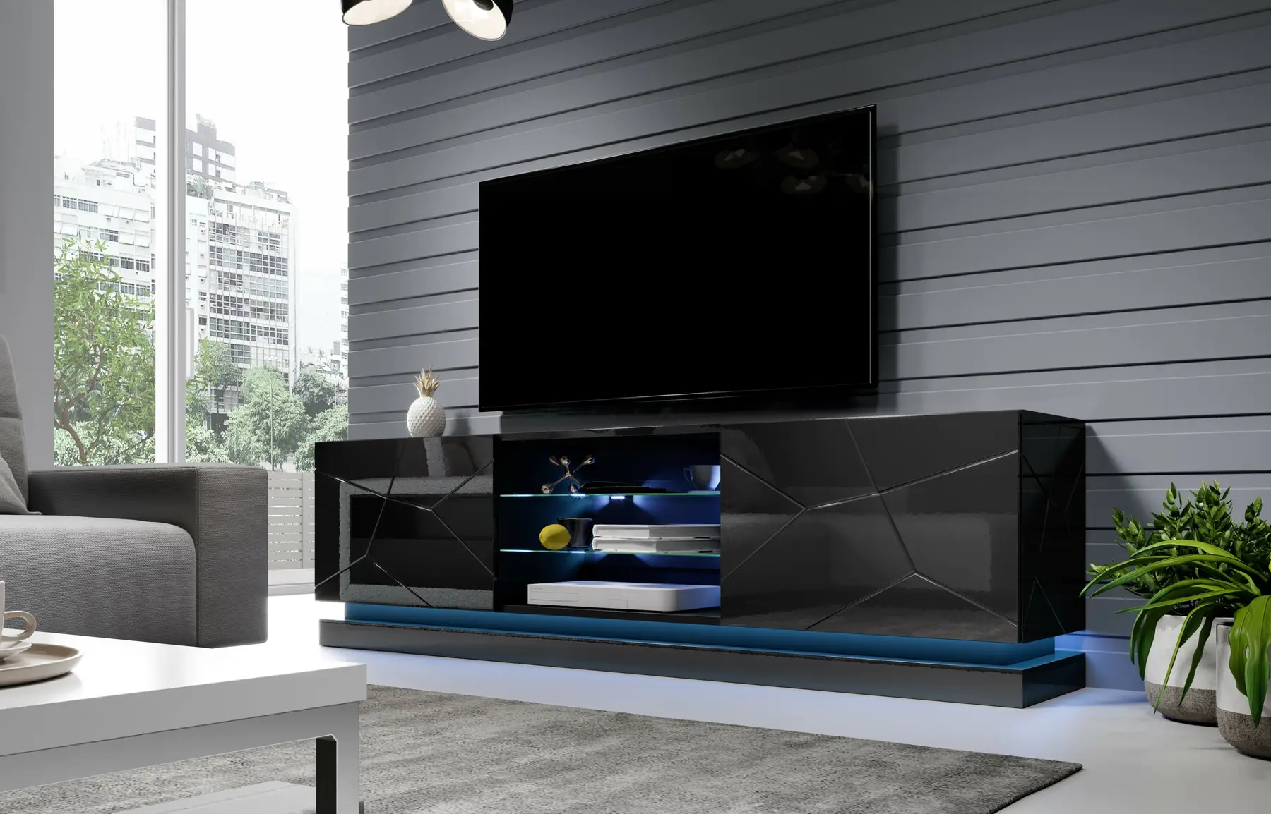 TV стол QIU 200 черный pilt